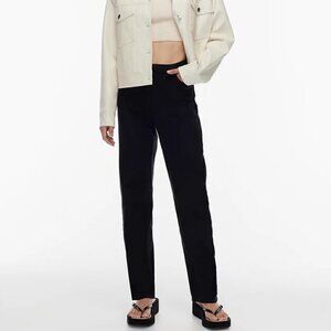 Aritzia Wilfred Melina Black Cotton Twill Pants Sz 0